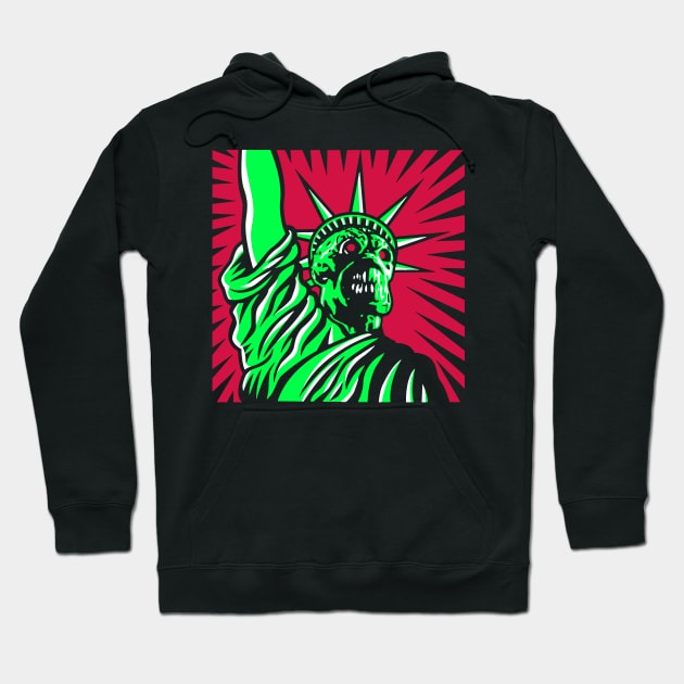 Martian neon colors red/green Hoodie by Uwantmytees